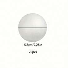 20 Stücke 5,8 cm weiße solide Schaumstoffbälle, Polyethylenmaterial, geeignet für Lern-DIY Bastelprojekte, Kunst, Handwerke, Familien, Partydekoration, Malerei-DIY, Weihnachten, Halloween, Kurban-Bayram-Fest