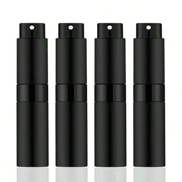 Travel Cologne Bottle, 1/2pcs/4PCS 8ml Travel Perfume Atomizer Refillable, Mini Cologne Spray Bottle Empty, Small Aftershave Sprayer For Liquid Dispenser (Black)