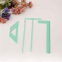 4Pcs/Set Bookbinding Ruler Set With L Ruler T Ruler Spacing Guide Corner Cutting Square Tools For Scrapbooking And Album Making,Rulers - one-size - View 3
