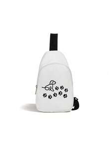 1 Stück süße Damen Reißverschluss Umhängetasche mit süßem Hundepfoten Muster, Mini Brusttasche, verschiedene Farboptionen, multifunktionale Brusttasche, große Kapazität und einfache lässige Umhängetasche, für Damen und Herren, geeignet für den täglichen Gebrauch, Outdoor-Aktivitäten, Reisen, Wandern, tragbar, ideale Wahl als Geschenk, Geschenk für Freundinnen, perfektes Geschenk für Hundemütter, Brautduschen, Geschenke zum Schulanfang, Lehrergeschenke