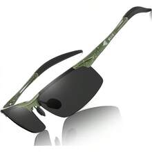 DUCO Mens Sports Polarized  UV Protection  For Men 8177s - Green Frame Yellow Dot Gray Lens - View 1