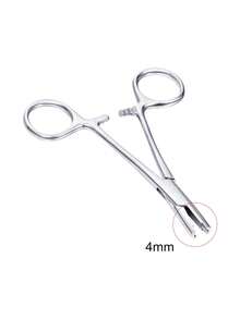 Jaw Piercing Ball Removal Tool Stainless Steel Body Piercing Tools Kit Piercing Clamps Forceps Use Screw Ball Pliers For Nose Septum Lip Tongue Eyebrow Belly Rings Ear Dermal Piercing Jewelry Kit Tools - Silver - View 4