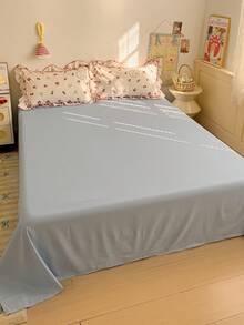 4pcs Lace Bedding Set, Soft & Comfortable Bedroom Linens, Lace Design, Cute Floral, Strawberry, Rabbit Pattern, Breathable & Soft All Season Bedding Set Including 1 Duvet Cover, 1 Bed Sheet, 2 Pillow Shams, No Filling, Suitable For Bedroom, Dorm, Home Use, Multiple Sizes Available - White - View 10
