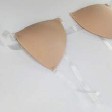 ideaCCSZ 1 Pc Triangle Cup Sticky Push Up Bra,Deep-V Design Breast Lift Self-Adhesive French Style Bras,Front Clasp Invisible Silicone Nipple Patches,With Neck Strap And Extension Buckle,Reusable For Bikini For Strapless Evening Dresses