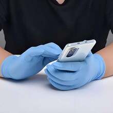 90 Stücke/Box blaue Nitril Einweghandschuhe für Haushaltsreinigung, Nitril Einweghandschuhe, Einmal-Reinigungshandschuhe, geeignet für Küche, Abwasch, Haushaltsreinigung
