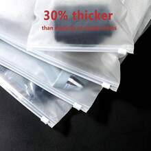 4 Mil Sturdy Frosted Slider Zip Clothing Bags, 12''x16'' Poly Plastic Reusable Packaging Bags For Clothes, Custom T-Shirts, Pants, Towels, Coats Etc, With Vent Hole (50 Pack) - Multicolor - View 7
