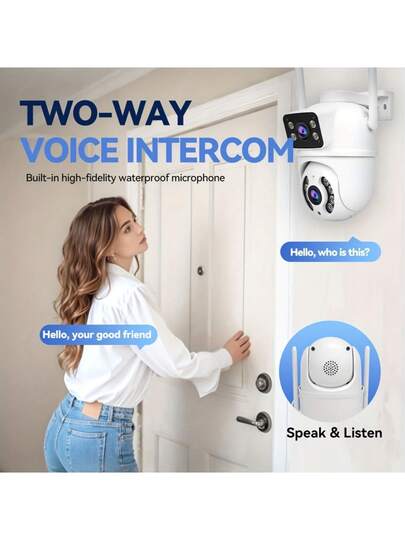 Closeli Dual Lens Wireless Security Camera 2.4GHz, IPX5, AI Motion Tracking, Night Vision, Two Way Audio, Alarm, Rotation/Tilt, Video Surveillance, CCTV Monitor, Supports SD Card/Cloud Storage (Cloud Requires Payment), Home Business view 8