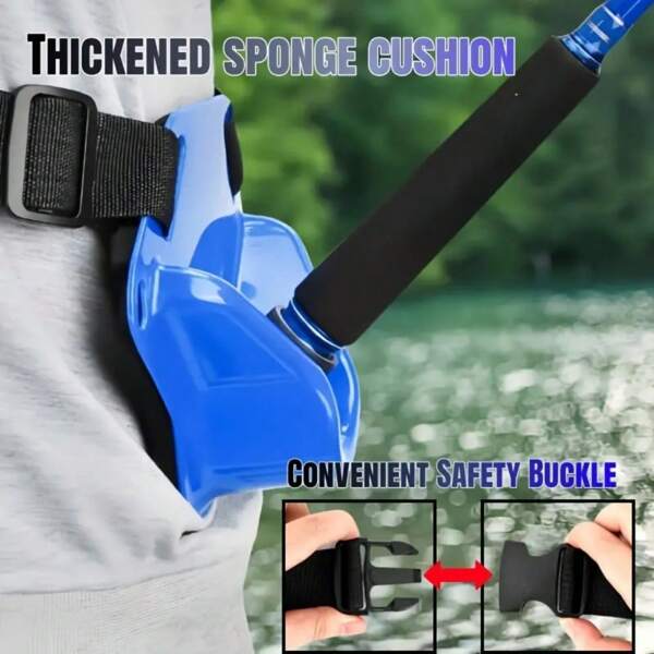 1 Stück tragbarer Angelgürtel, verstellbarer Angelgürtel mit Angelrutenhalter - langanhaltend, leicht und bequem, geeignet für Boot- und Meeresfischen