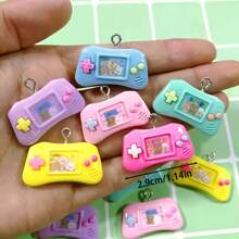 6/12 peças Mini pingentes de controle de jogo de resina fofos de desenho animado, adequados para colares, brincos, chaveiros, artesanato, fabricação de joias