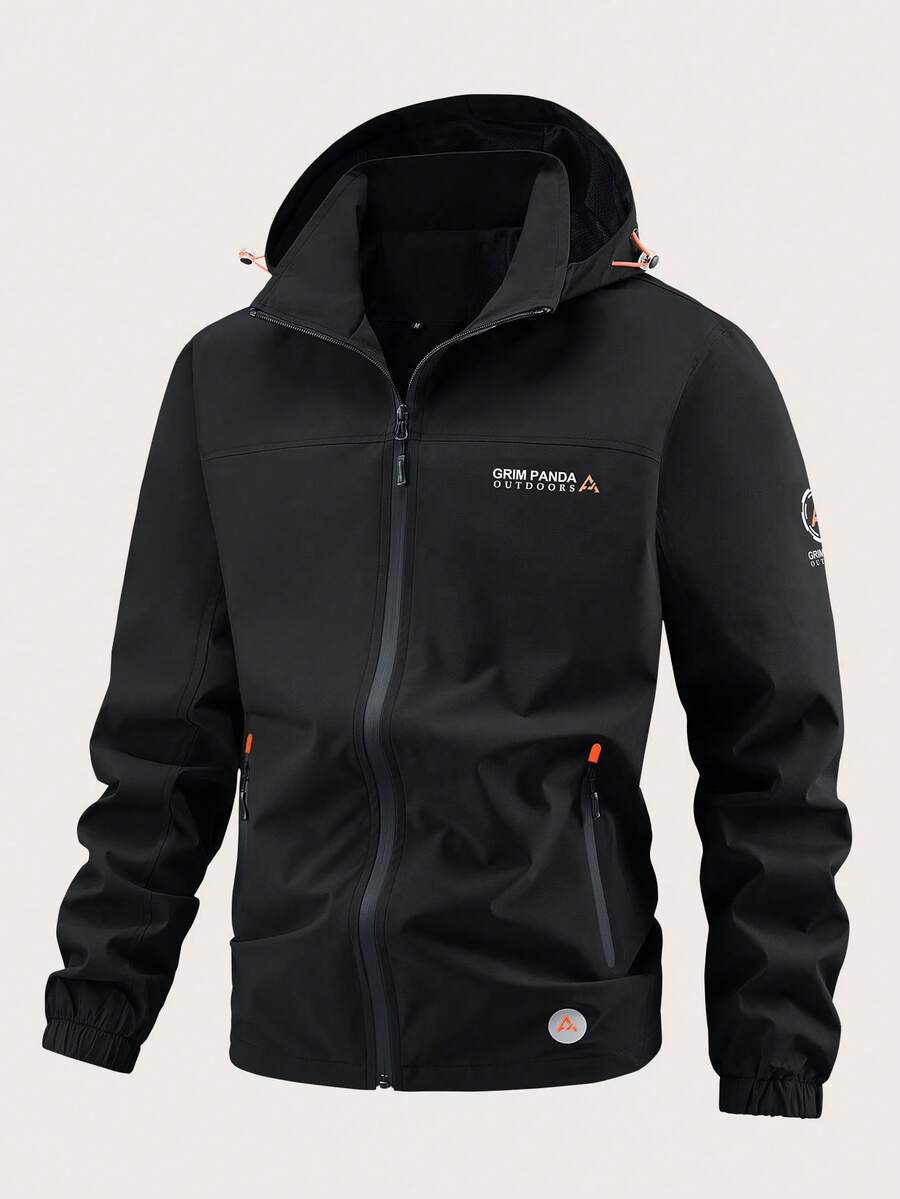 Herren wasserdichte winddichte Wanderjacke - Outdoor Softshell Regenmantel mit abnehmbarer Kapuze & Reißverschlusstaschen, atmungsaktive Trekking Camping Schale, leichte Reise Klettern Angeljacke für Wandern, Rucksackfahren, tägliches Abenteuer