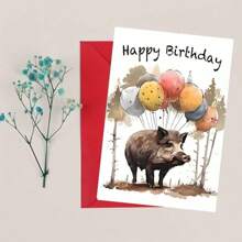 1 Stück Geburtstagskarte "Waldaufseher & Jäger" (mit Umschlag) - "Alles Gute zum Geburtstag" Geburtstagskarte, Geburtstagsgeschenk, Waldaufseher, Jagd im Wald, Naturelemente Schulbedarf, Schulanfang