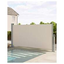 mteryoing 71''x138'' Retractable Side Awning For Patio, Retractable Privacy Screen Protection Awning, Waterproof & UV-Resistant Folding Privacy Divider, For Patio, Balcony And Pools - Beige - View 1