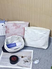 Cute Cartoon Girlish Cosmetic Bag Coin Purse, Versatile Fashion Small Compact Makeup Bag, Ladies Discreet Sanitary Pad Holder, Zipper Closure Elegant Makeup Pouch, Small Cute Quilted Linen Cosmetic Bag, Children's Festival Gift, Suitable For Various Occasions, Soft Lightweight Portable Makeup Bag, Portable Lipstick Bag & Coin Purse Travel Essentials Vacation Summer Holiday Back To School School Stuff Bag For School Travel Bag For Women Makeup Bag For Travel - Multicolor - View 4