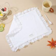 1PC Heart Lace Napkin Set - Floral Embroidered Table Mats With Matching Coasters - Multicolor - View 8