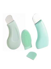 أداة تنظيف الشوائب من الرؤوس السوداء مع فرشاة رأس - متوافقة مع الأقنعة الطينية والزيوت المنظفة ، أداة تجميل لتنظيف المسام بدون كهرباء ، ملعقة تنظيف الوجه بدون تهيج