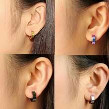 10 Pair Of Fashionable Hip-Hop Style Stainless Steel Earrings, Suitable For Both Men And Women To Choose From Multiple Colors, Suitable For Daily Or Party Use, And Can Be Given As A Gift To Friends