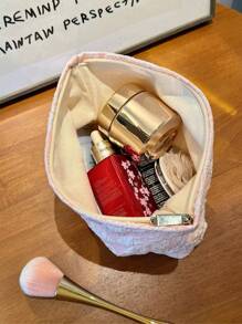 1 peça Bolsa de cosméticos dobrável multifuncional com estampa de férias Y2K, bolsa organizadora de viagem para ferramentas de maquiagem, cosméticos, protetor labial, protetor solar, creme para as mãos, fones de ouvido, moedas, artigos de papelaria, presente de volta às aulas, bolsa de maquiagem fofa, para uso diário, essencial para viagens, essencial para cruzeiros, essencial para dormitórios, presente de aniversário para melhor amiga, presente para madrinha de casamento, presente para mãe, presente para professor, itens essenciais para viagens, férias de verão, bolsa escolar para viagem, bolsa de maquiagem para mulheres, bolsa de maquiagem para viagem