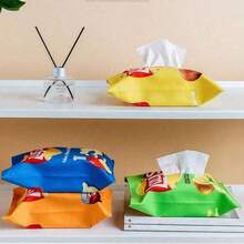 Facial Tissue Box Cover, Creative Tissue Box, Living Room Tissue Box,Tissue Box Cover Holder, Square, Cute Car Tissue Box, Home Napkin Box - Multicolor - View 3