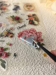 20sheets Vintage Sticker Book Plant, Mushroom & Farm House Series Made Of Pvc And Washi Material For Ins Style Retro Hand Account Diy Decorative Decals Papercraft Collage Scrapbooking Sticker Book School Supplies,Back To School