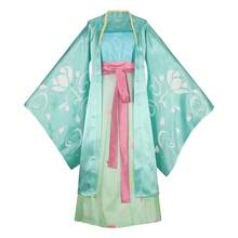 女孩的连环猫角色扮演服装，第二季，中国风汉服动漫服装万圣节 - 綠色 - 查看 1