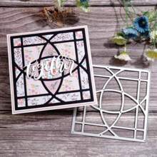 Wedding Season 1pc Circular Arc Shape Square Cross Shaped Diamond Border Center Photo Album Frame Creativity Greeting Card Cutting Dies For DIY Scrapbooking Metal Cut Dies Artist Greeting Cards, Wedding Invitations Envelopes Die Cuts For Card Making Embossing Photo Album Craft Decor