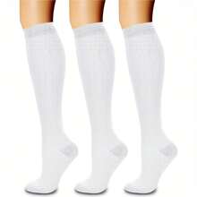 1 paire de chaussettes de compression pour la circulation sanguine unisexe, 15-20 mmHg, meilleur soutien pour les sports, la course, le cyclisme