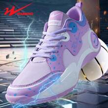 STARNOVO Zapatillas de baloncesto para hombres, suela de goma ultraligera antideslizante y duradera, mezcla de piel de PU y malla tejida, forro cómodo, transpirable y absorbe el sudor, adecuado para entrenamientos de baloncesto y béisbol de escuela media y secundaria, y competencias profesionales