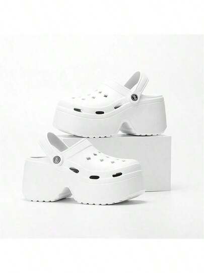 Thick Sole Dual-Purpose Slippers, 2025 Summer Fashionable EVA Sandals, Beach Shoes, Non-Slip, Open Toe, Leopard Print