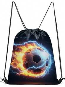 Kids' Fun Pattern Drawstring Bag - Teens Sport Gym Swim Travel Work Hiking Daypack Bag, Lightweight & Durable, Cute Designs Basketball,Football Print - Perfect For School, Sports, Travel, And Toy Storage - Multicolor - View 14