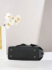 Bowknot Decor Elegant & Charming Handbag, New Solid Color Casual Versatile Shoulder Bag For Women, Suitable For Daily Commuting, Work, And Students With Fashionable Minimalist Design, Crossbody Bag For Any Occasion