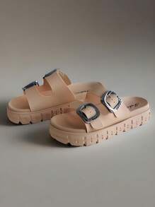 1 Pair Women's Sports Sandals, Cushioned, Suitable For Yoga Pants, Open-Toe, Fashion & Versatile