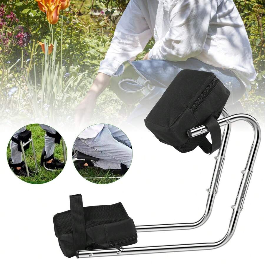 Gardening Knee Seat Aluminum Alloy Gardening Knee Cushion Wear Resistant Farm Knee Support Ergonomic Gardening Kneeling Mat Easy To Move Farm Kneeling Pad For Gardeners - Black - View 1