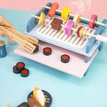 33 件厨房玩具套装，烧烤玩具烤架，烹饪玩具套装，小厨师玩具，儿童烧烤玩具套装，儿童互动烧烤，男孩女孩生日礼物