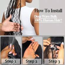 Human Braiding Hair P4 27# Balayage Deep Wave Bulk Human Hair 12A Bulk Braiding Hair For Boho Braids 16 Inch 100g 2Bundles Wet And Wavy No Weft Hair Extensions01 - Balayage(P4/27#) - View 5
