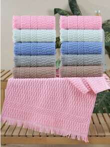 10-Piece Hand And Face Towel Set – 40*70 Cm | 70% Cotton, 30% Polyester | Made In Turkey - Black - View 2