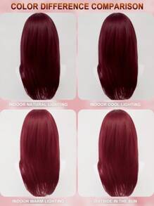 XYUNMI Sweet Red Long Straight Wig 26 Inch Multi-Layer Lightweight Breathable Women's Heat Resistant Synthetic Wig For Daily Wear Party Date Elegant Fashion Simple Costume Wig Role Play