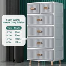 5/4/3/2/1-Tier Narrow Gap Drawer Storage Cabinet, Slim Side Shelf Unit, Multi-Layer Plastic Nightstand, Bathroom - Multicolor - View 17