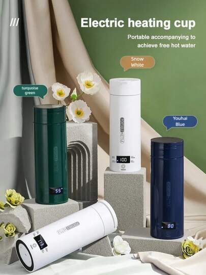 New Portable Electric Water Cup, Multi-Function Electric Kettle, Mini Electric Insulated Water Cup, Suitable For Dorm, Home, Travel, Capacity: 450ml