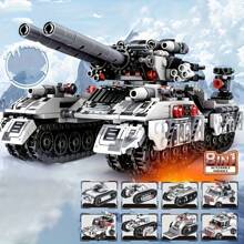 1628-Piece High-Difficulty Military Tank 8-In-1 Assembly Model - DIY Building Puzzle For Study/Living Room Decoration, Festival Gift Collectible, Adult Educational Complex Toy