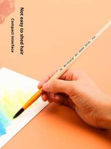 10PCS/5PCS Four Season Universal 10 Round Flat Head Pointed Brush Nylon Hair Artist Acrylic Paint Brush Suitable For Acrylic Oil Painting Watercolor, Facial Nail Art, Micro Section Painting And Rock Painting, Black Oil Painting Brush Red Pole Nylon Hair Oil Painting Brush Watercolor Brush Watercolor Brush Children's Painting Brush Macaron Color Matching Halloween Party Painting Tool Gift