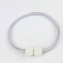 2 pièces Embrasse de rideau magnétique avec ornements de fausse perle - Boucles de corde en polyester classiques pour la décoration de la maison et de la pièce, accessoires élégants de traitement des fenêtres, rideaux pour le salon, le rangement des bébés