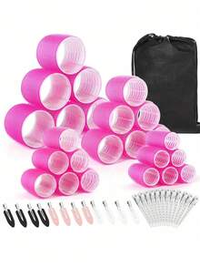 12/24/38/49/50PCS Hair Rollers Hair Curlers, Rollers, Curlers For Long Hair Thick, Jumbo Large Medium Small Rollers Set, 12 Stainless Steel Clips And Storage Bag, Back To School, Hair Curlers, Curly Hair Brush, Rollers, Curly Hair Products, Barber, Hair Curl, Curly Hair Tools, Hair Roller, Christmas, Hair Curlers, Curly Hair Products, Hair Curl, Hair Roller, Rollers For Hair, Curly Hair Tools, Heatless Curlers, Hair, Accessories, Hair Products, Hair Tools, Hair Care, Curly Hair Brush, Barber, Heatless Waves, Hairstyle, Hairdressing,Curly Hair,Hair Rollers,Hair Curler,Heatless Curl,Heatless Curls,Hair Curlers,Rollers,Hair Curl,Rollers For Hair,Curly Hair Tools,Hair Rollers,Hair Roller,Curls Diffuser,Hair,Travel,Hair Products,Hair Tools,Hair Stuff,Barber,Barber Accessories,Barbershop,Hairdressing Equipment - Multicolor - View 4
