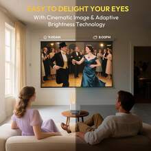 XGODY A6 Pro Projector 4K Support Native 1080P HD Built In Android 11 650 ANSI With 1GB RAM+32GB ROM Storage 135° Rotation Portable Projector, Auto Keystone Correction WiFi6 Voice Assistant Mini Projector Compatible For Smartphone/Tablet/PC - 白色 - 查看 3