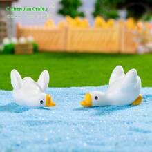 Mini Cute White Goose Figurine, Miniature Realistic Small Goose Cartoon Animal Decor, Healing Creative Desktop Ornament, Car Decor - Free Small Gift - Holiday Gift - Birthday Gift - Exquisite Gift