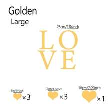 1 Set Wedding Heart-Shaped Mirror Wall Stickers, Mirror Wall Art Decor With Letter, Self-Adhesive Acrylic Mirrors For Wall Decoration In Living Room, Bedroom, Office