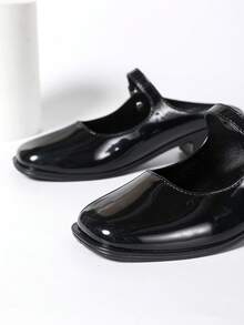 Pantofi cu toc înalt, eleganti, minimalisti, de culoare solidă, cu platformă, potriviți pentru purtare în aer liber primăvara și vara. Pantofi cu toc fără slip, pantofi minimalisti clasici cu vârf pătrat, la modă, pentru petreceri. Sandale damă la modă, de culoare solidă, confortabile, cu vârf pătrat, casual, versatile, cu toc înalt, pentru bal, petrecere, sărbători. - Negru - Vizualizare 4