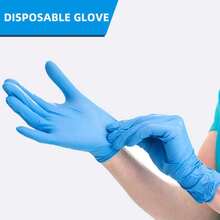 90 Stücke/Box blaue Nitril Einweghandschuhe für Haushaltsreinigung, Nitril Einweghandschuhe, Einmal-Reinigungshandschuhe, geeignet für Küche, Abwasch, Haushaltsreinigung