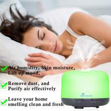 Diffuserlove Diffuser Essential Oil Diffusers 500ML Remote Control Aroma Diffuser Cool Mist Aromatherapy Diffuser With Mute Design, Timer And Auto Shut-Off For Office Living Room Yellow/Black - Đen - Xem 4