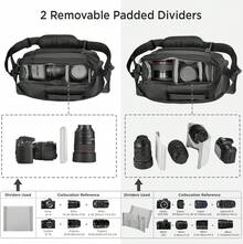 Camera Sling Bag, Waterproof Camera With Tripod Holder, DSLR/SLR/Mirrorless Cameras Shoulder Bag, Crossbody Camera Bags Photography (Black) - 黑色 - 查看 8