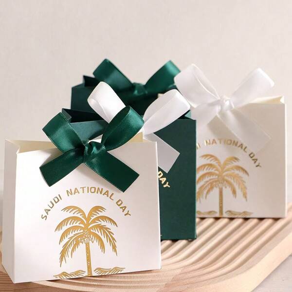 5pcs Of Various Styles With Ribbon Gift Bags Are Perfect For Celebrations And Special Occasions, Suitable For Weddings, Gift Bags, Birthdays, Gift Box Packaging, Weddings, And Saadi Events